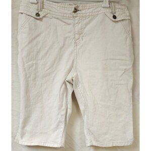 Canyon River Blues Womens Waist 34/36 White Stretch Bermuda Shorts 13" Inseam